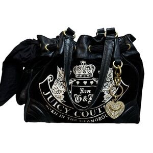 Juicy Couture 90's Scottie Dog Velour Daydreamer Tote + Charm